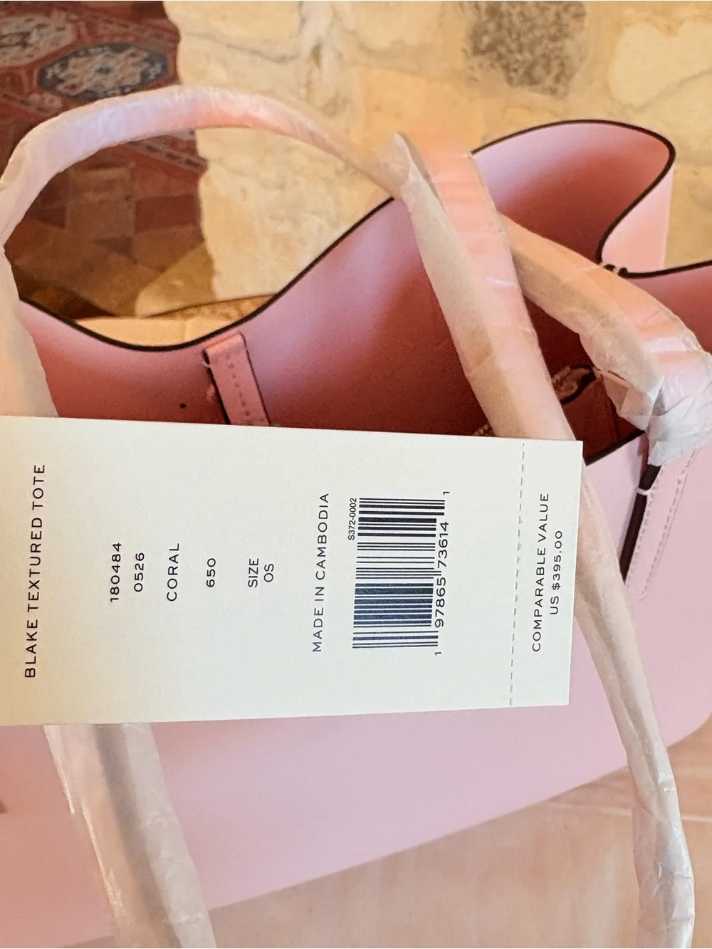 Tory Burch Pale Pink Leather Tote with Shoulder Straps